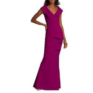 Chiara Boni La Petite Robe Cocoon Collar Trumpet Gown